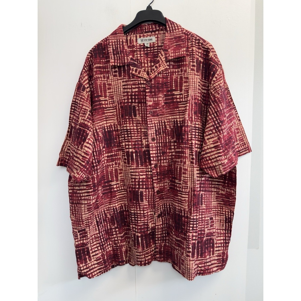 Stacy Adams Linen Blend Button Up Short Sleeve Shirt Men's 5X Beach Vacation